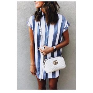 Casual striped mini dress.